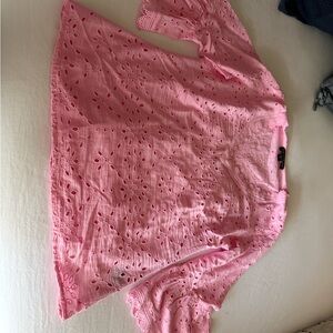 Boston Proper Pink Eyelet Top